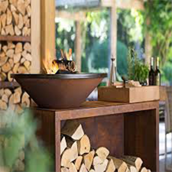 Weather-resistant steel barbecue grill